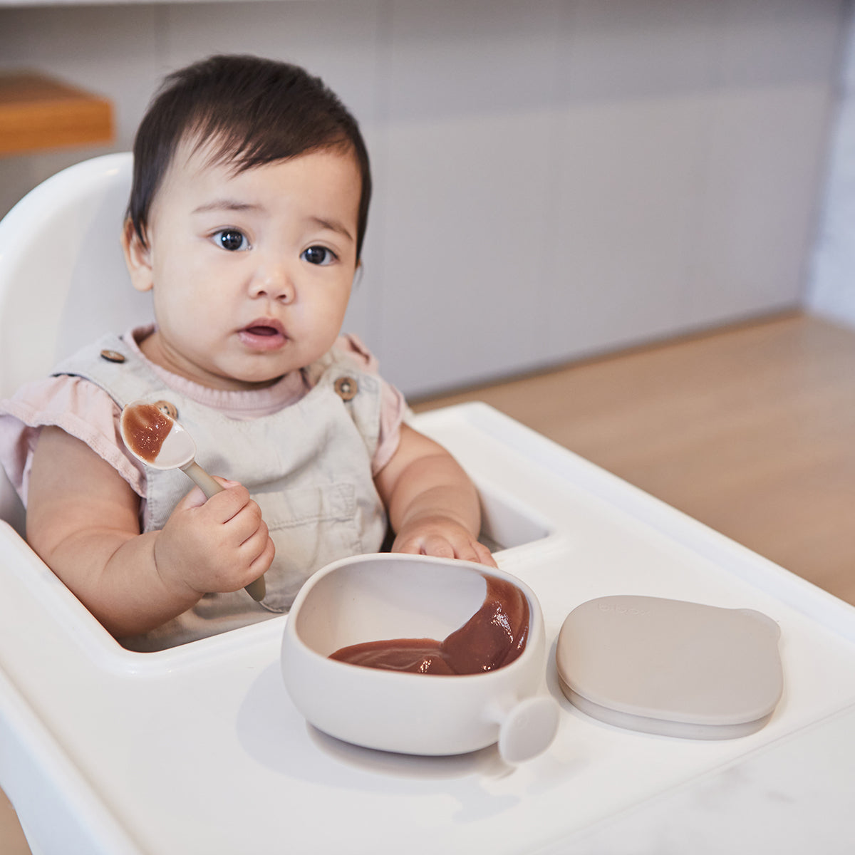 Silicone Bowl + Lid - latte