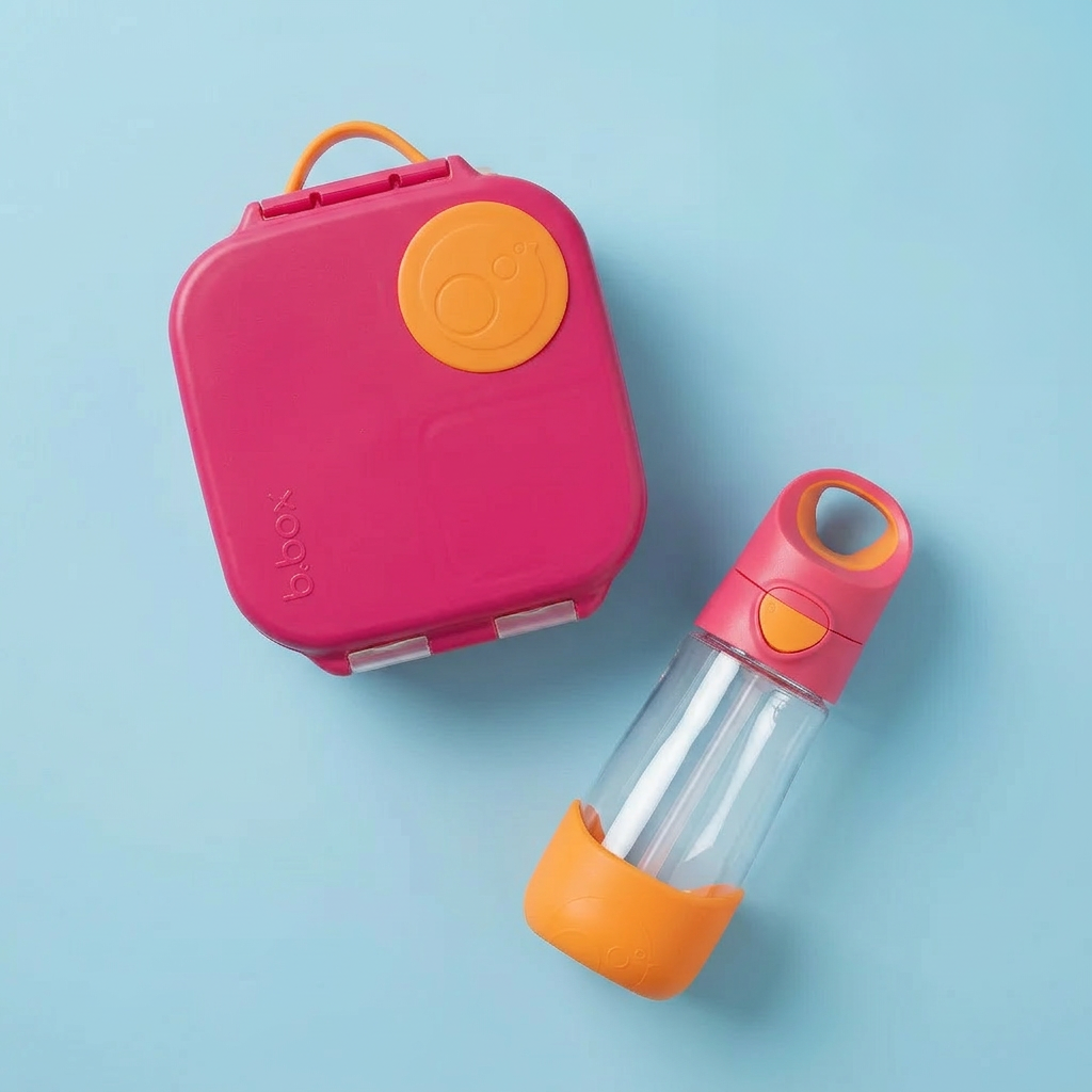 mini lunchbox - strawberry shake + tritan™ drink bottle 450ml -strawberry shake