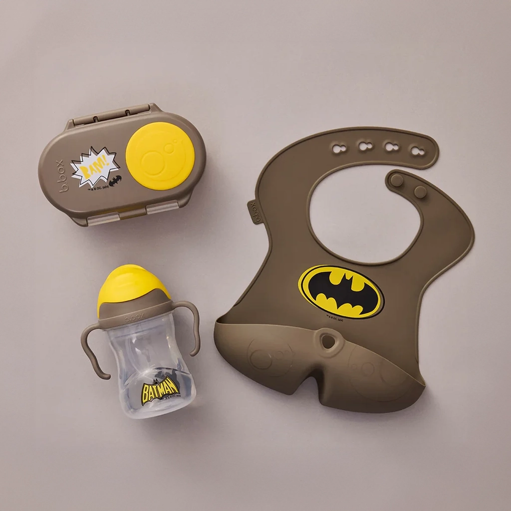 Batman Snack box + bib + Sippy cup