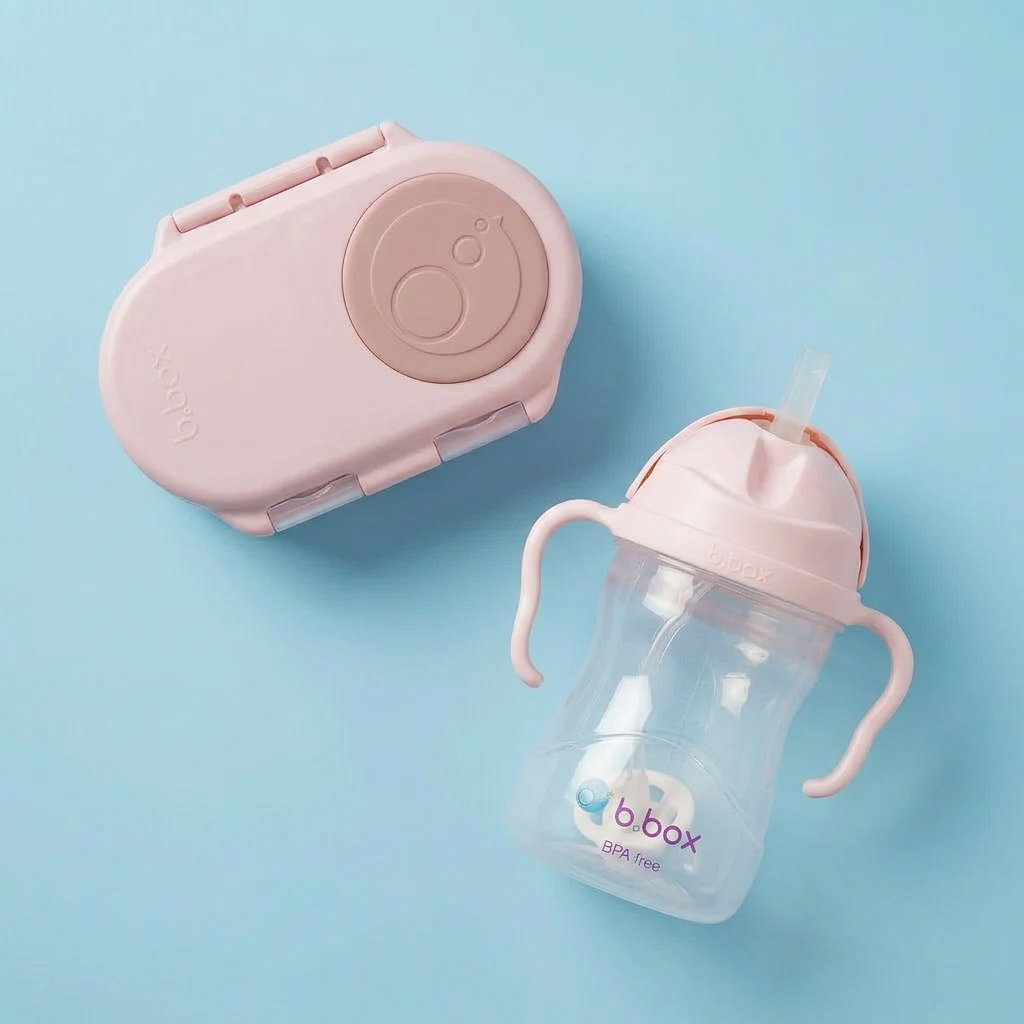 Sippy cups blush + Snack box blush
