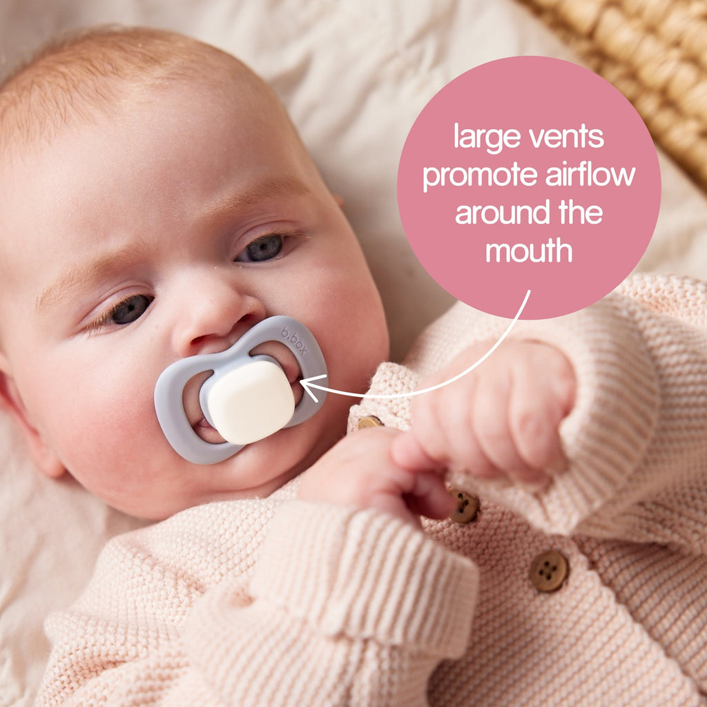 glow pacifier silicone twin pack - blush + latte