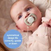 glow pacifier silicone twin pack - blush + latte