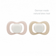 glow pacifier silicone twin pack - blush + latte