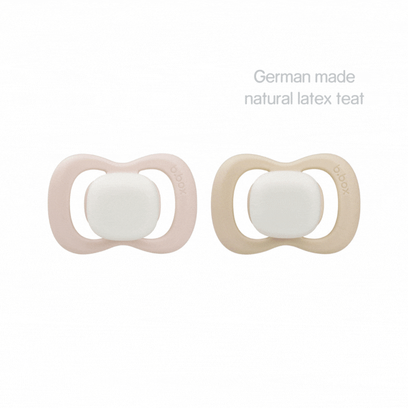 glow pacifier silicone twin pack - blush + latte