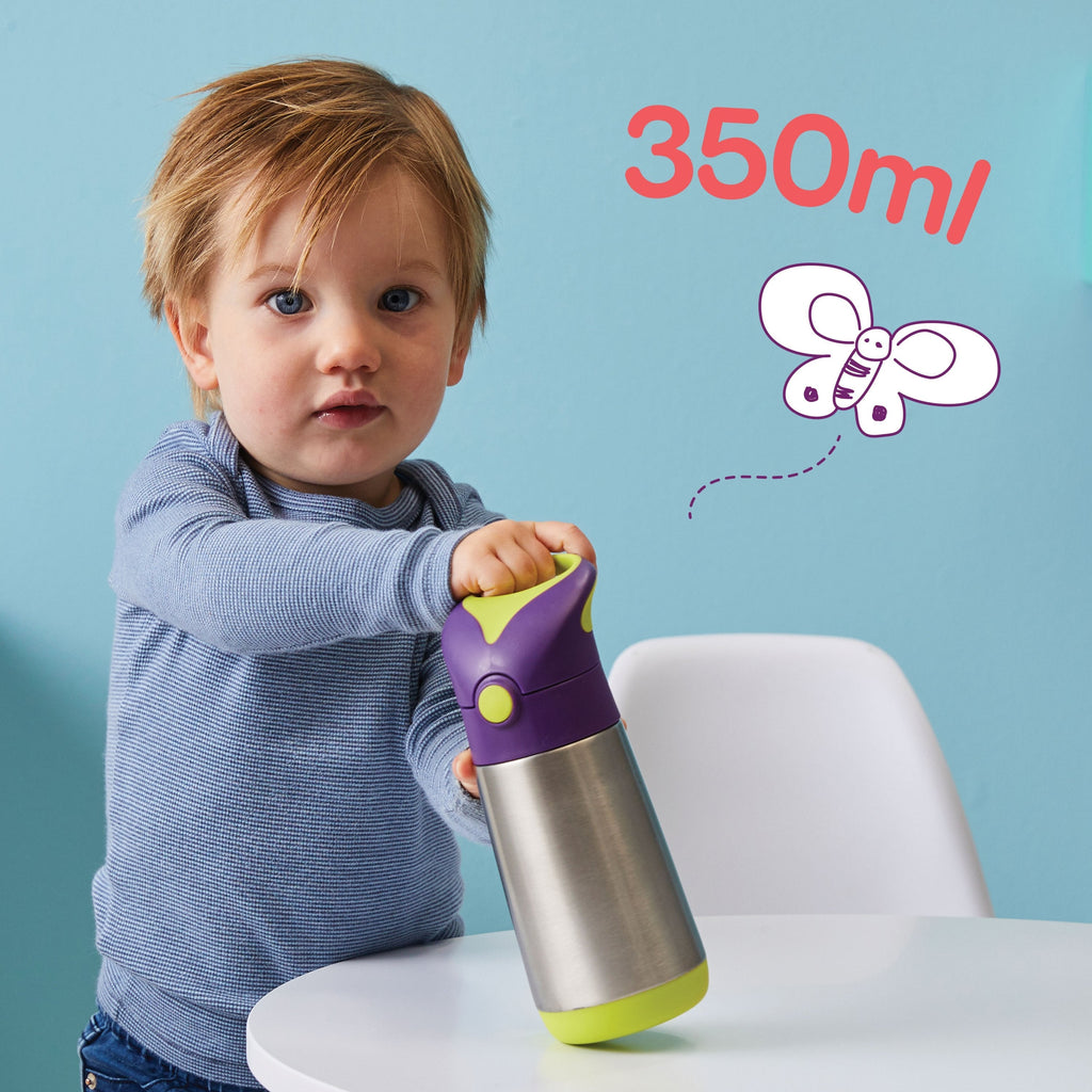 child with insulated drink bottle - indigo rose - b.box for kids