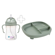 Sippy Cup sage + 2in 1 Suction Plate - Sage