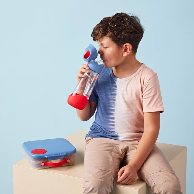 blue blaze Bundle  - Lunchbox + tritan™ drink bottle 600ml - blue blaze +  Snack Box