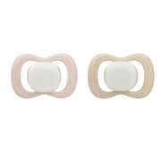 glow pacifier silicone twin pack - blush + latte