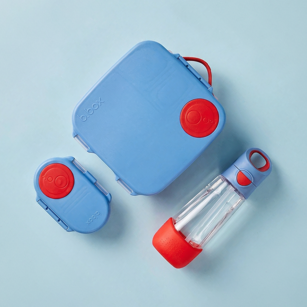 blue blaze Bundle  - Lunchbox + tritan™ drink bottle 600ml - blue blaze +  Snack Box